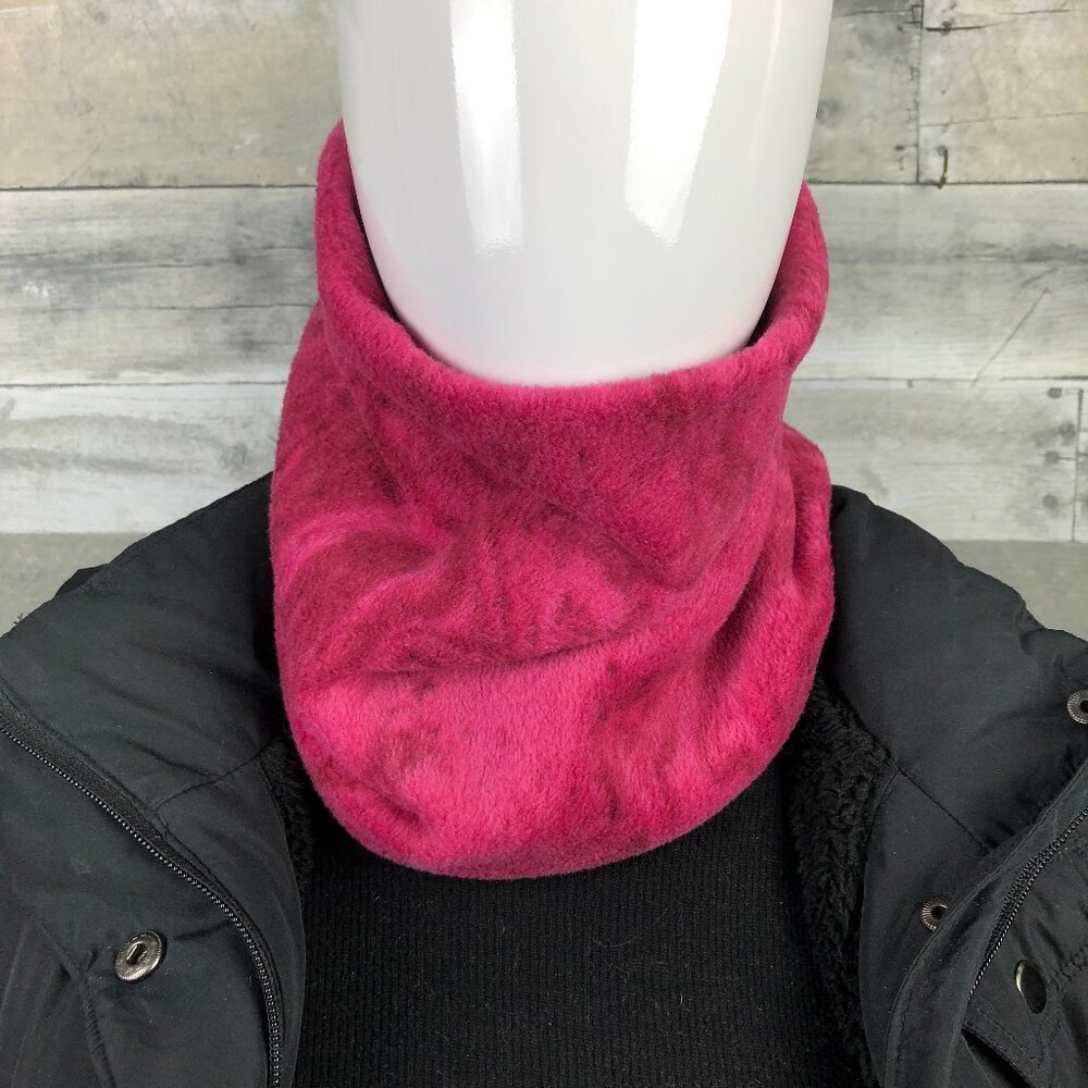 tie dye watercolor swirls waves wine maroon neck warmer fleece Scarf Tube cowl